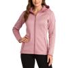 imageReebok Womens Softshell Jacket  Lightweight Water ampamp Windproof Warm Hooded Fleece Lined Womens Jacket for Gym Running HikingDusty Rose