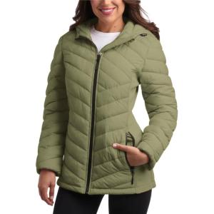 imageReebok Womens Jacket  Lightweight Softshell Quilted Jackets for Women Zip Up Hooded Winter Coat Outerwear with PocketsSage