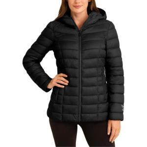 imageReebok Womens Puffer Jacket  Lightweight Packable Snow Glacier Shield Quilted Winter Coat for Women with Hood ampamp Zip PocketsBlack Ink