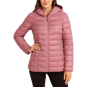 imageReebok Womens Puffer Jacket  Lightweight Packable Snow Glacier Shield Quilted Winter Coat for Women with Hood ampamp Zip PocketsDusty Rose