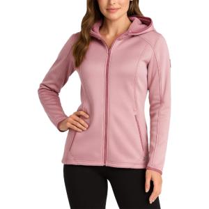 imageReebok Womens Softshell Jacket  Lightweight Water ampamp Windproof Warm Hooded Fleece Lined Womens Jacket for Gym Running HikingDusty Rose