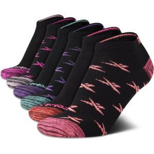 imageReebok Girls Lightweight Comfort Athletic Low Cut Socks 6 PackBlack Logo