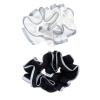 imageReebok Reflective Scrunchie  2pc Soft Stretchy Trim Hair Scrunchie  Quality Gym Hair Accessories for Active ComfortBlackWhite