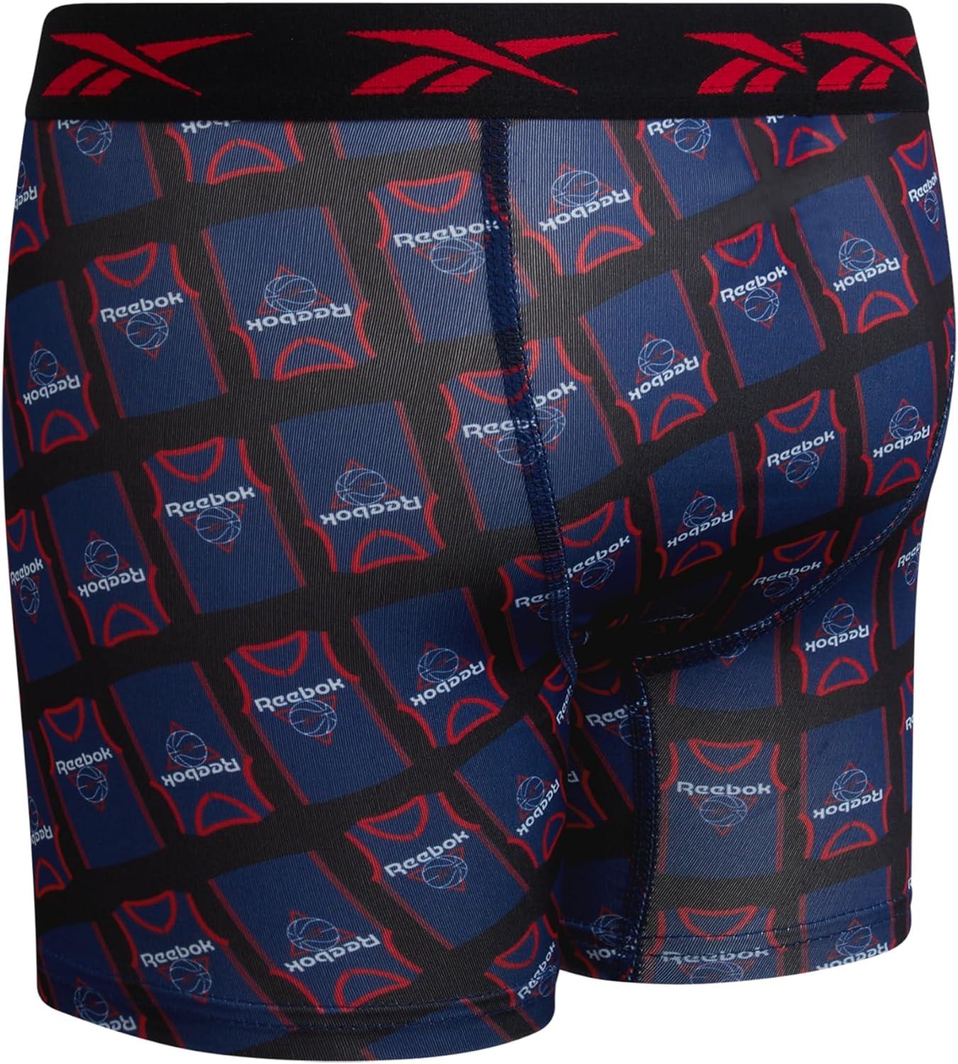 imageReebok Boys Boxer Briefs  10 Pack Performance Soft Stretch Breathable 5 Inseam Boxer Briefs Boys Underwear 618Light Grey MelangeBlue DepthsChinese RedBlue Depths PrintBlack