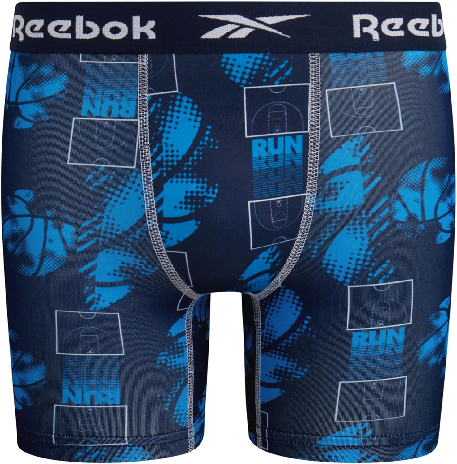 imageReebok Boys Boxer Briefs  10 Pack Performance Soft Stretch Breathable 5 Inseam Boxer Briefs Boys Underwear 618Maritime BlueStone GreyAtomic Blue