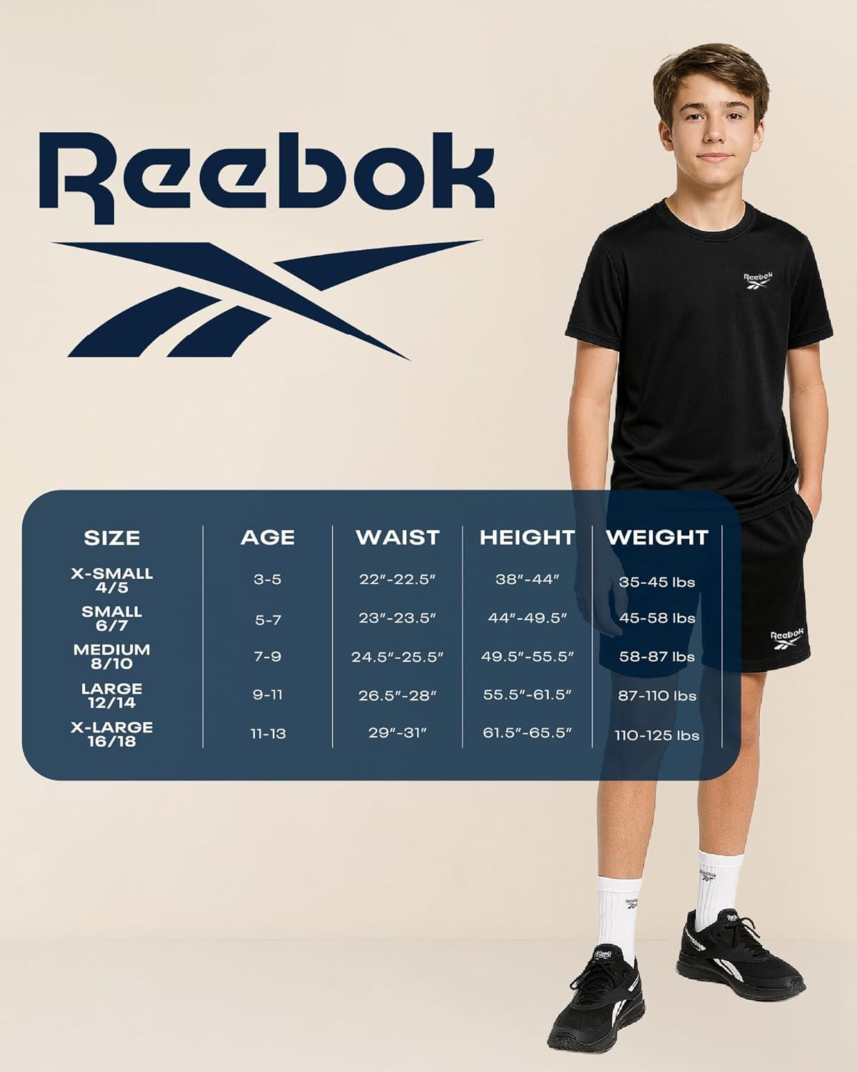 imageReebok Boys Boxer Briefs  6 Pack Performance 6 Inseam Long Leg Boxer Briefs Boys Underwear with Support Pouch 618Maritime Blue PrintMaritime BlueAtomic Blue