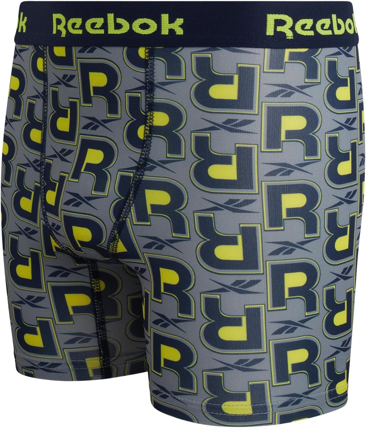 imageReebok Boys Boxer Briefs  8 Pack Performance Soft Stretch Breathable 5 Inseam Boxer Briefs Boys Underwear 618Light GreyStone GreyMaritime BluePrint