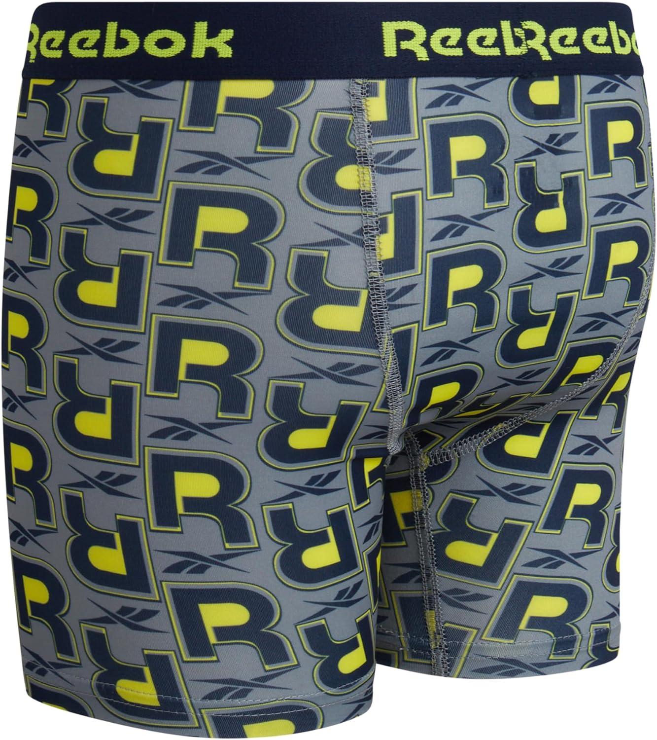 imageReebok Boys Boxer Briefs  8 Pack Performance Soft Stretch Breathable 5 Inseam Boxer Briefs Boys Underwear 618Light GreyStone GreyMaritime BluePrint