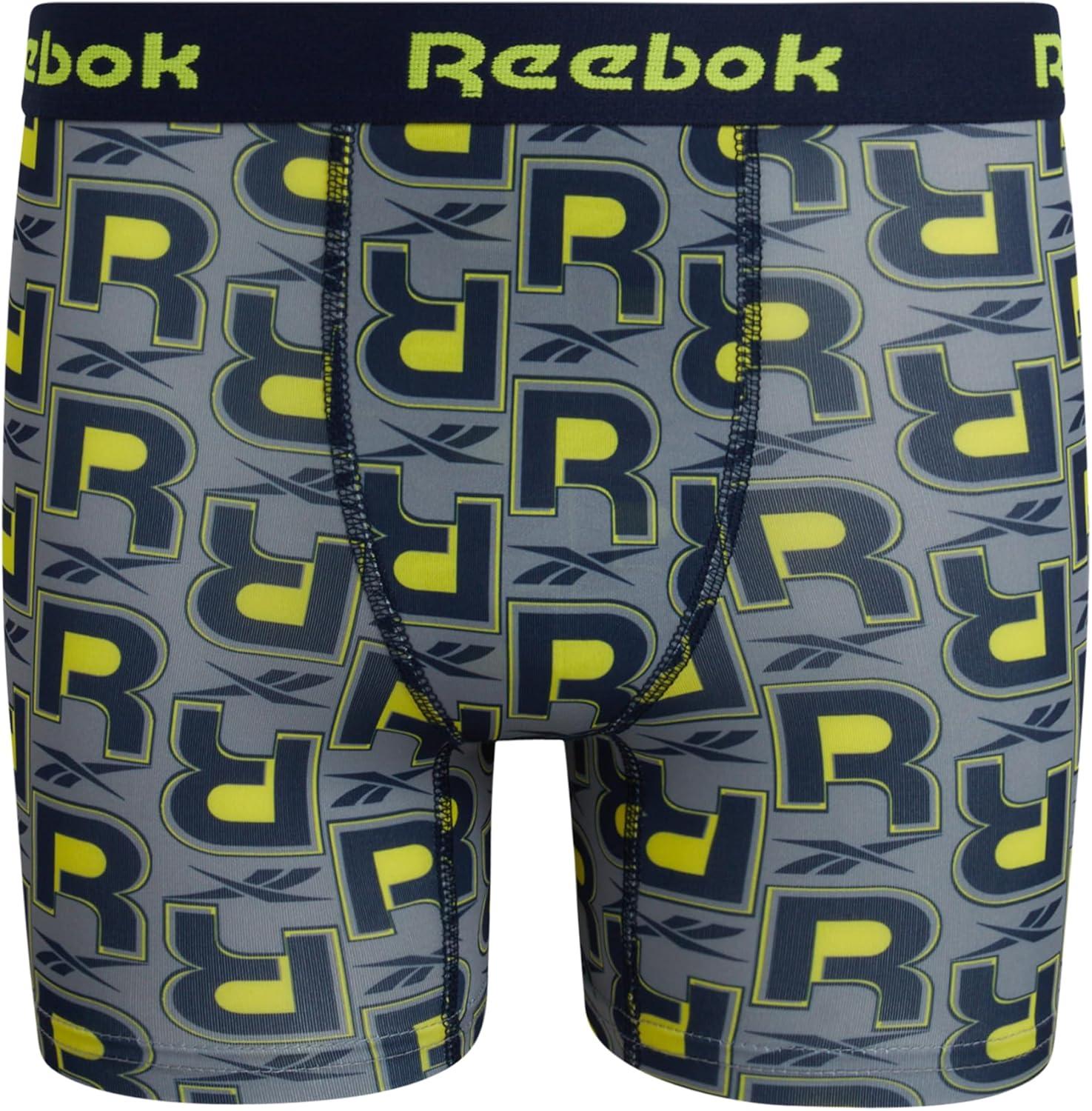imageReebok Boys Boxer Briefs  8 Pack Performance Soft Stretch Breathable 5 Inseam Boxer Briefs Boys Underwear 618Light GreyStone GreyMaritime BluePrint