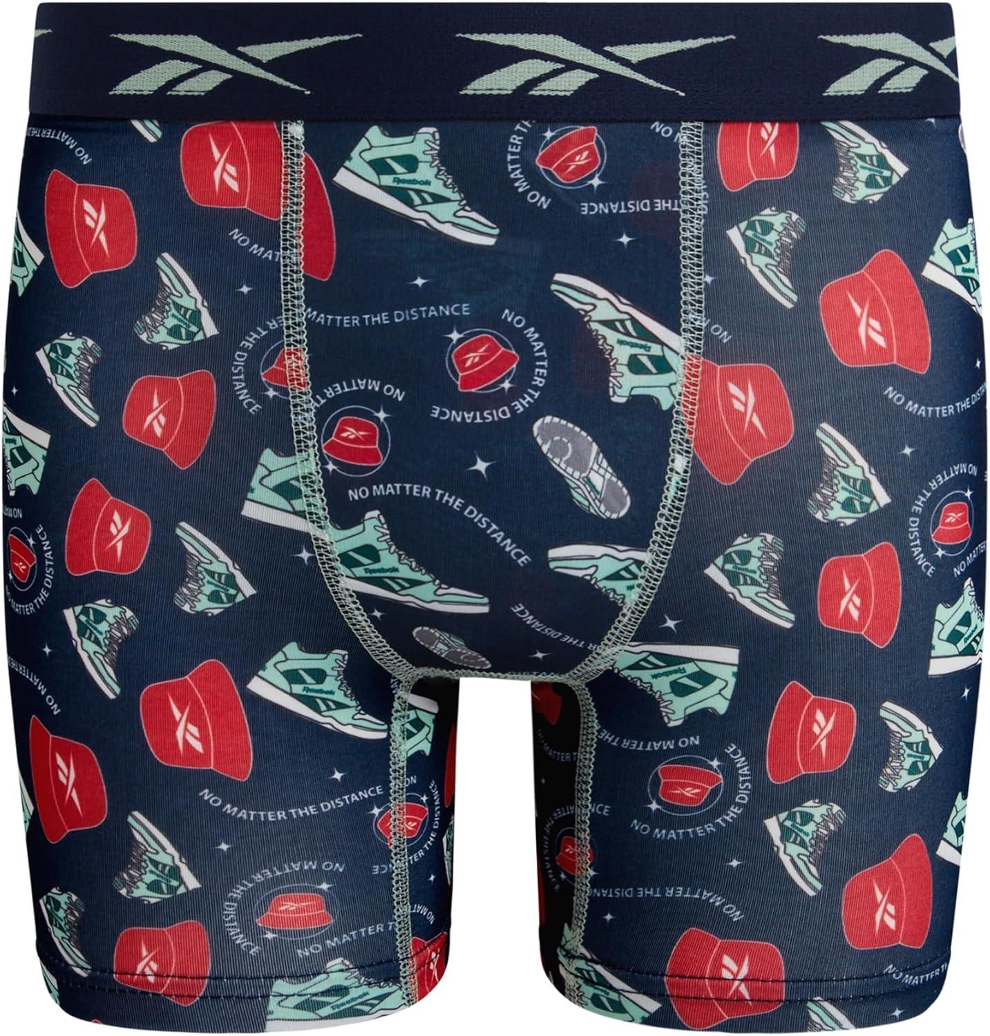 imageReebok Boys Boxer Briefs  8 Pack Performance Soft Stretch Breathable 5 Inseam Boxer Briefs Boys Underwear 618Maritime BlueLight Grey MelangeDark Sea