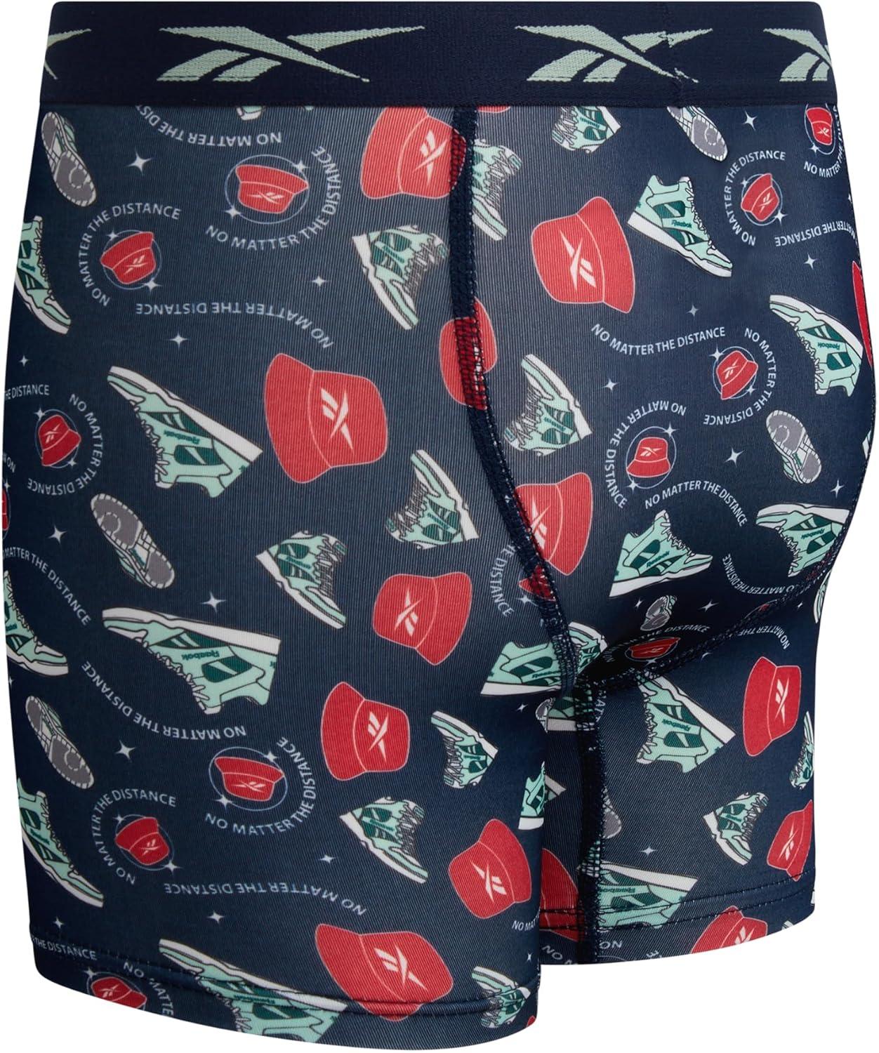 imageReebok Boys Boxer Briefs  8 Pack Performance Soft Stretch Breathable 5 Inseam Boxer Briefs Boys Underwear 618Maritime BlueLight Grey MelangeDark Sea