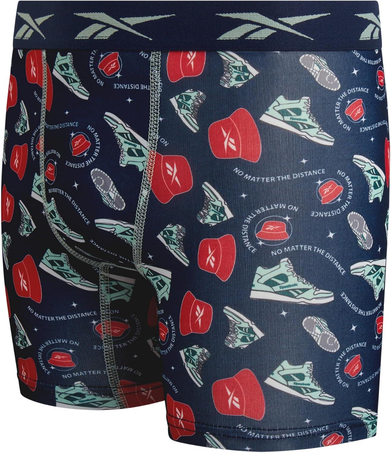 imageReebok Boys Boxer Briefs  8 Pack Performance Soft Stretch Breathable 5 Inseam Boxer Briefs Boys Underwear 618Maritime BlueLight Grey MelangeDark Sea