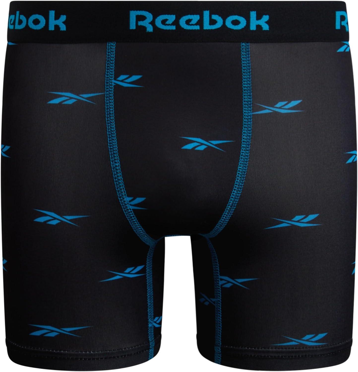 imageReebok Boys Boxer Briefs  8 Pack Soft Comfort Performance Stretch Breathable 5 Inseam Boxer Briefs Boys Underwear 618BlackBlack Print