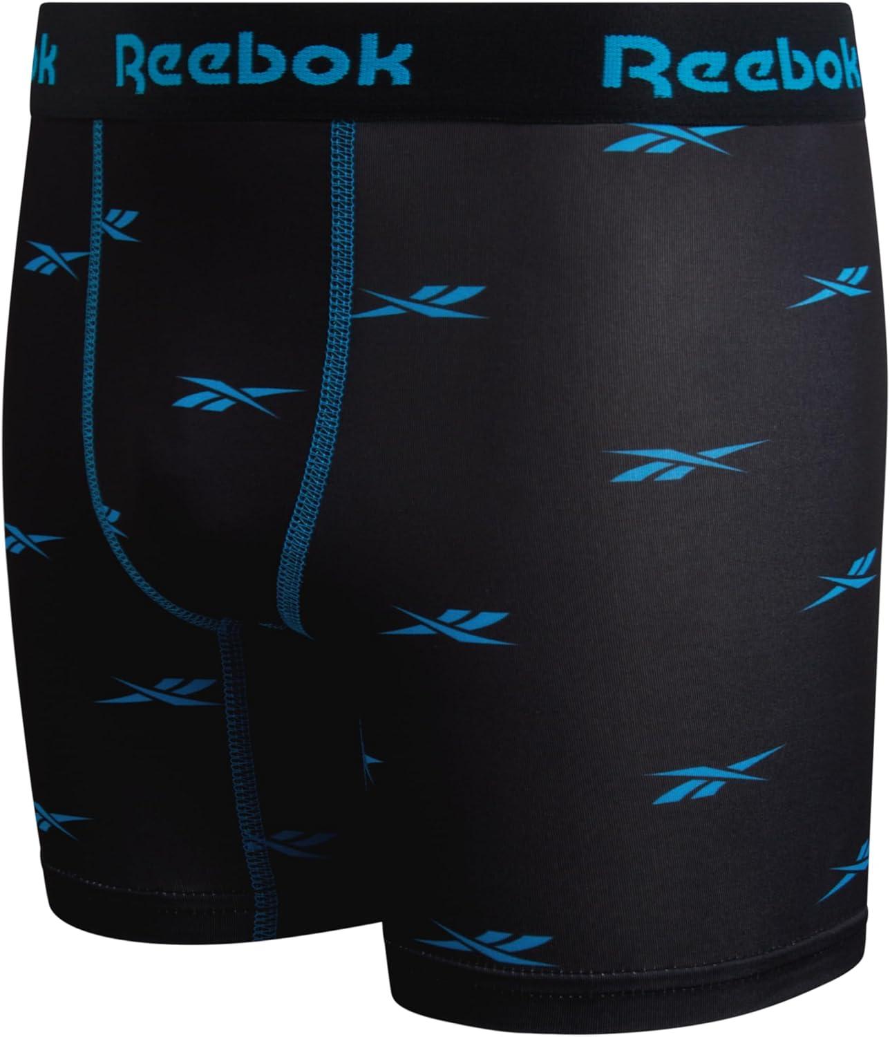 imageReebok Boys Boxer Briefs  8 Pack Soft Comfort Performance Stretch Breathable 5 Inseam Boxer Briefs Boys Underwear 618BlackBlack Print
