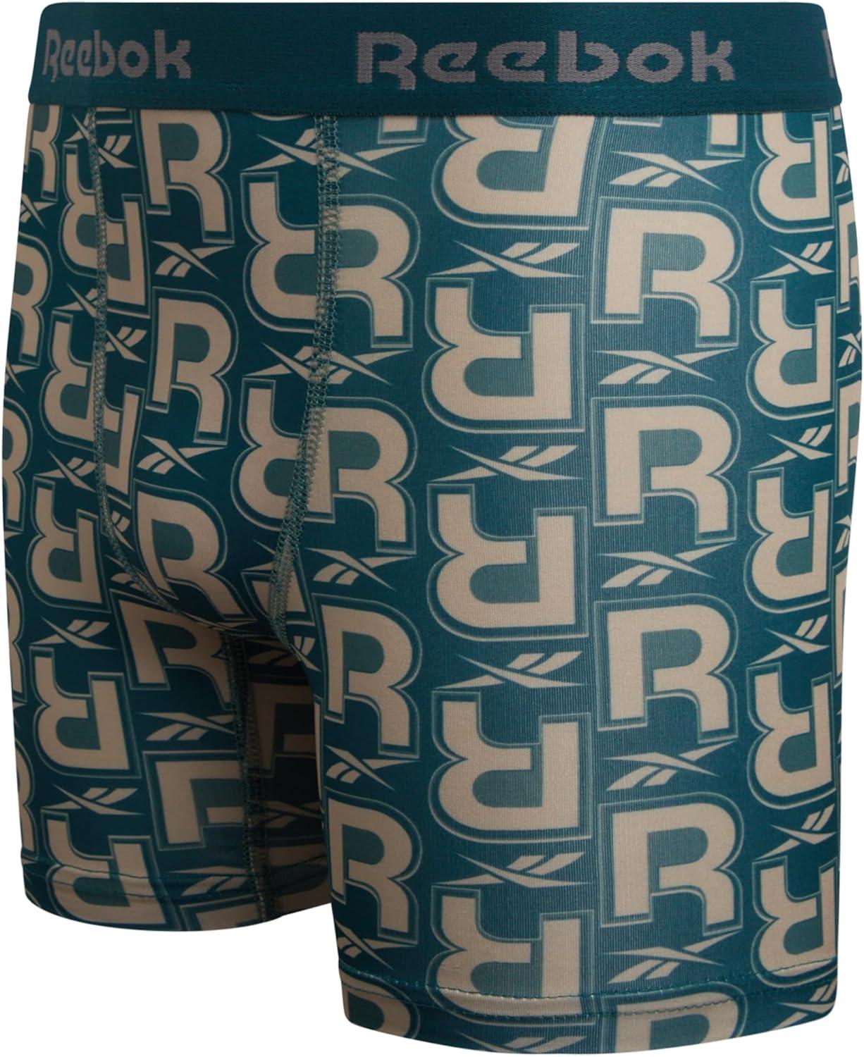 imageReebok Boys Boxer Briefs  8 Pack Soft Comfort Performance Stretch Breathable 5 Inseam Boxer Briefs Boys Underwear 618Dark Sea PrintBlackDark SeaBlack Print