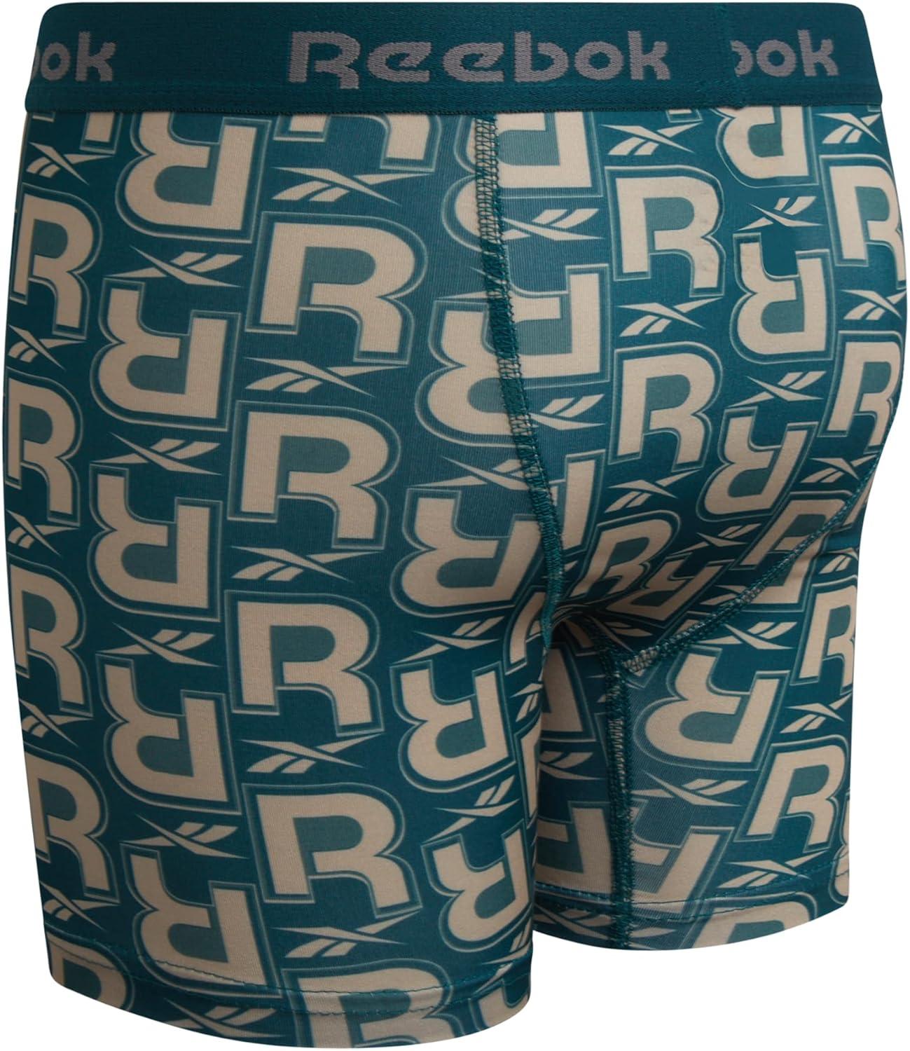 imageReebok Boys Boxer Briefs  8 Pack Soft Comfort Performance Stretch Breathable 5 Inseam Boxer Briefs Boys Underwear 618Dark Sea PrintBlackDark SeaBlack Print