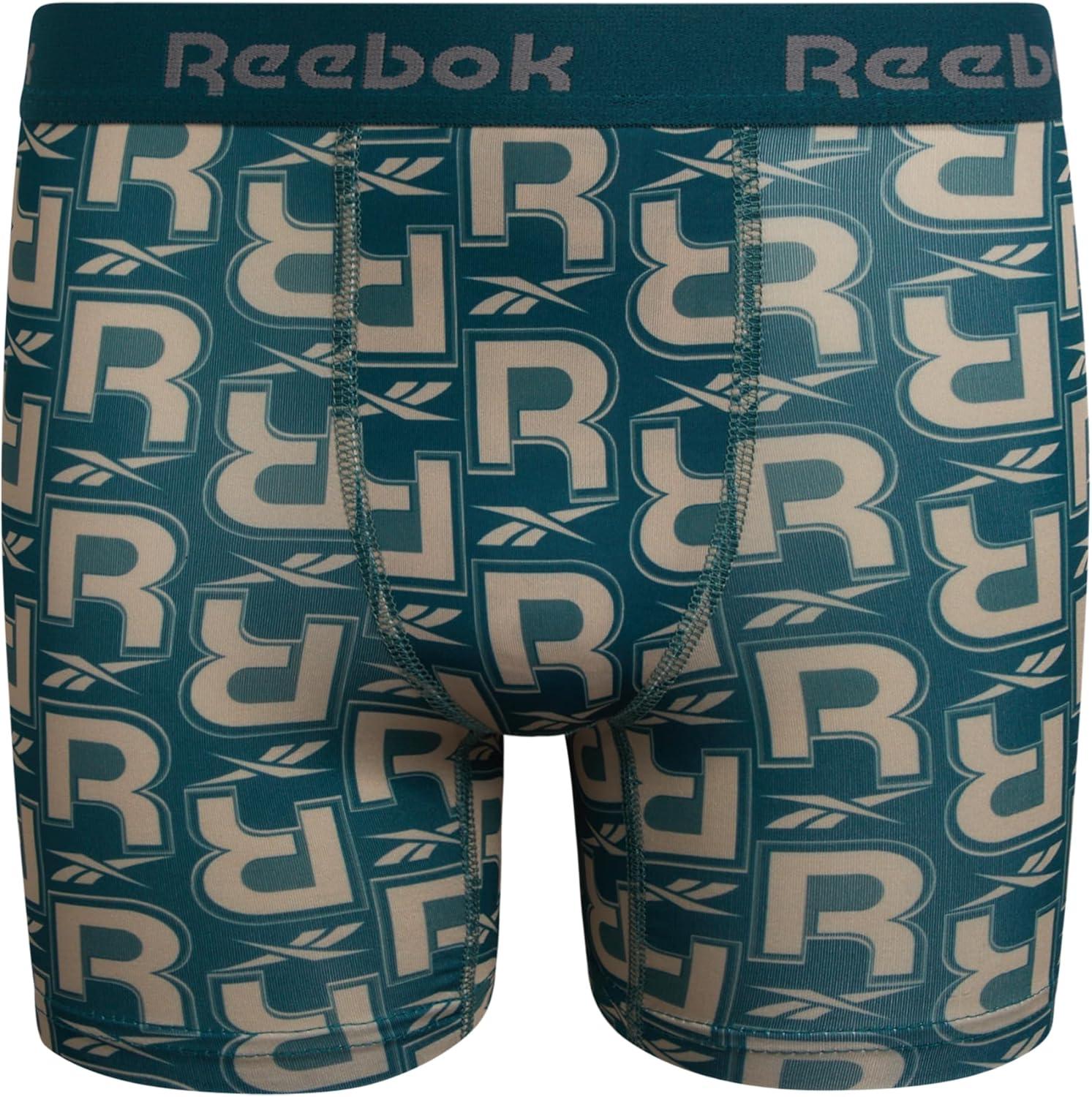 imageReebok Boys Boxer Briefs  8 Pack Soft Comfort Performance Stretch Breathable 5 Inseam Boxer Briefs Boys Underwear 618Dark Sea PrintBlackDark SeaBlack Print