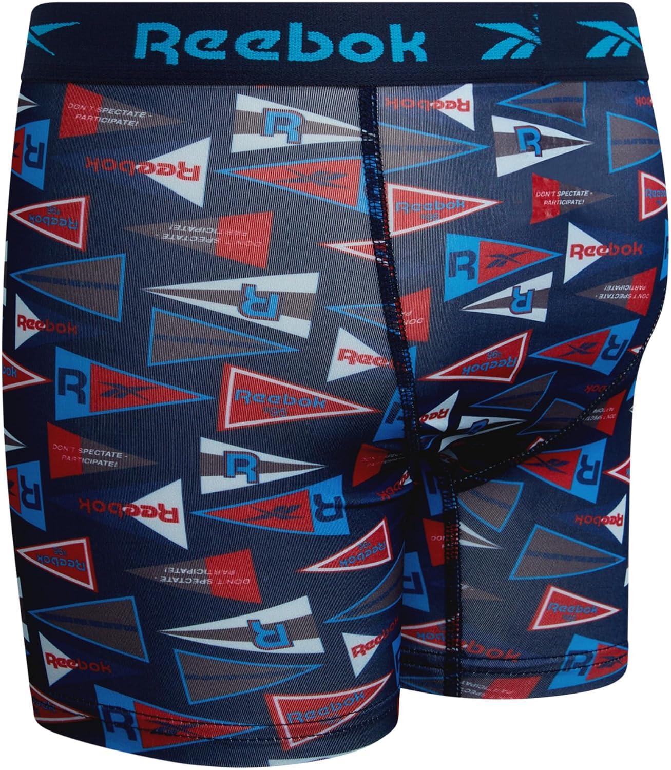 imageReebok Boys Boxer Briefs  8 Pack Soft Comfort Performance Stretch Breathable 5 Inseam Boxer Briefs Boys Underwear 618PrintMaritime BlueAtomic BlueMaritime Blue Print