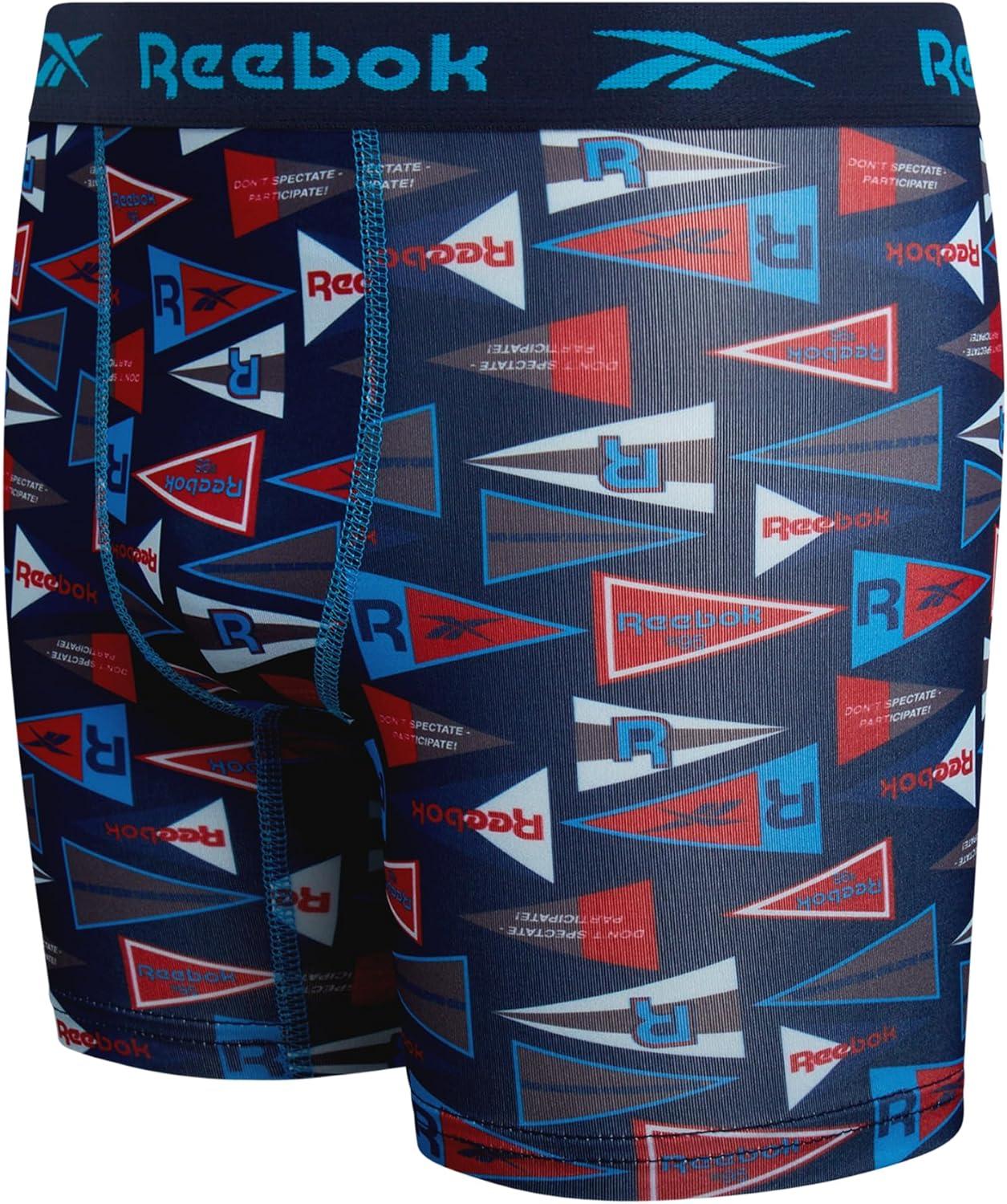 imageReebok Boys Boxer Briefs  8 Pack Soft Comfort Performance Stretch Breathable 5 Inseam Boxer Briefs Boys Underwear 618PrintMaritime BlueAtomic BlueMaritime Blue Print