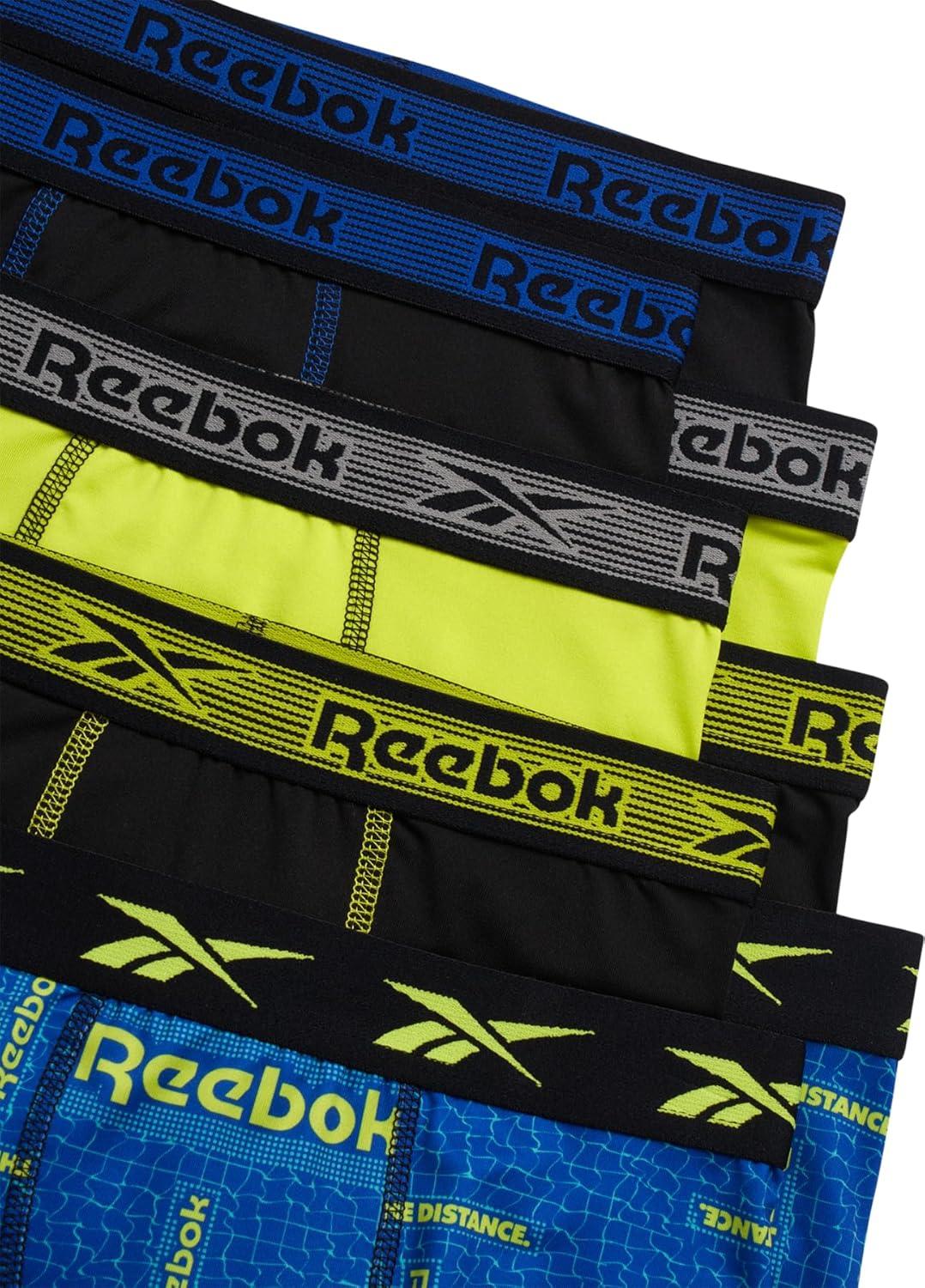 imageReebok Boys Boxer Briefs  8 Pack Soft Comfort Performance Stretch Breathable 5 Inseam Boxer Briefs Boys Underwear 618Surf the Web PrintBlackEvening PrimroseBlack