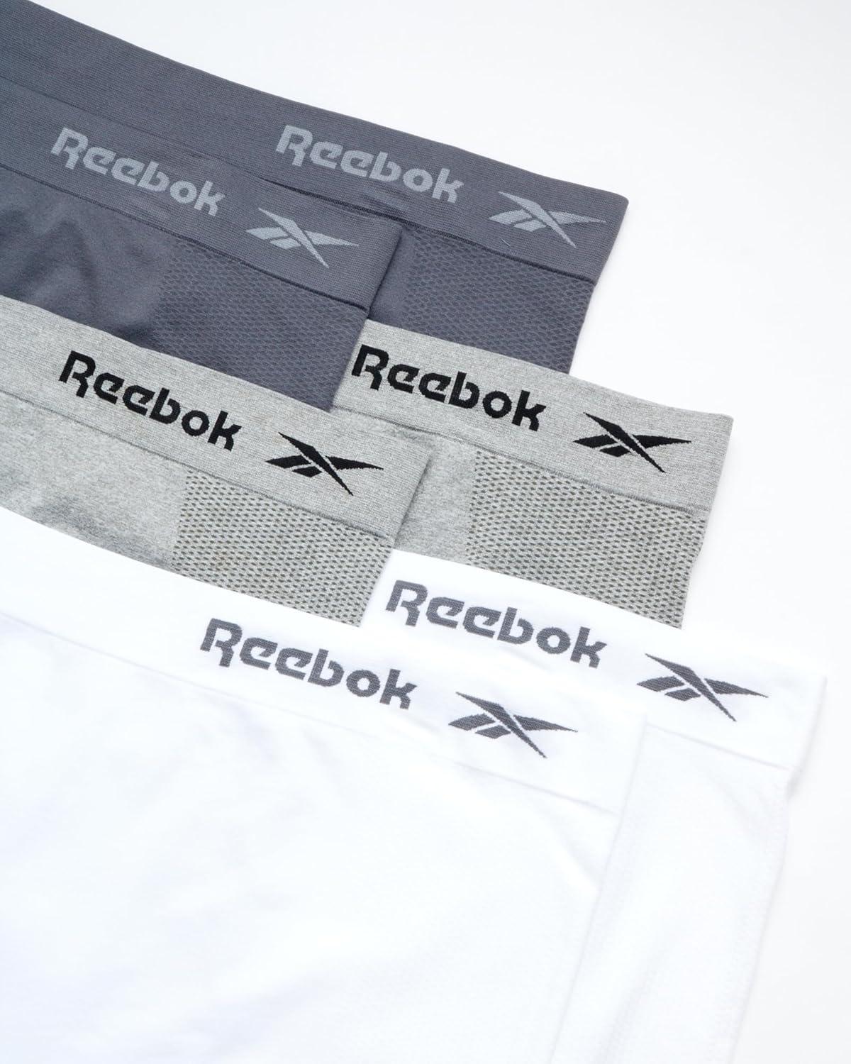 imageReebok Boyshort Underwear for Women  6 Pack Seamless Boy Shorts Panties for Women Sizes SXL Extended Plus Size 1X3XBlackened PearlWhiteLight Grey