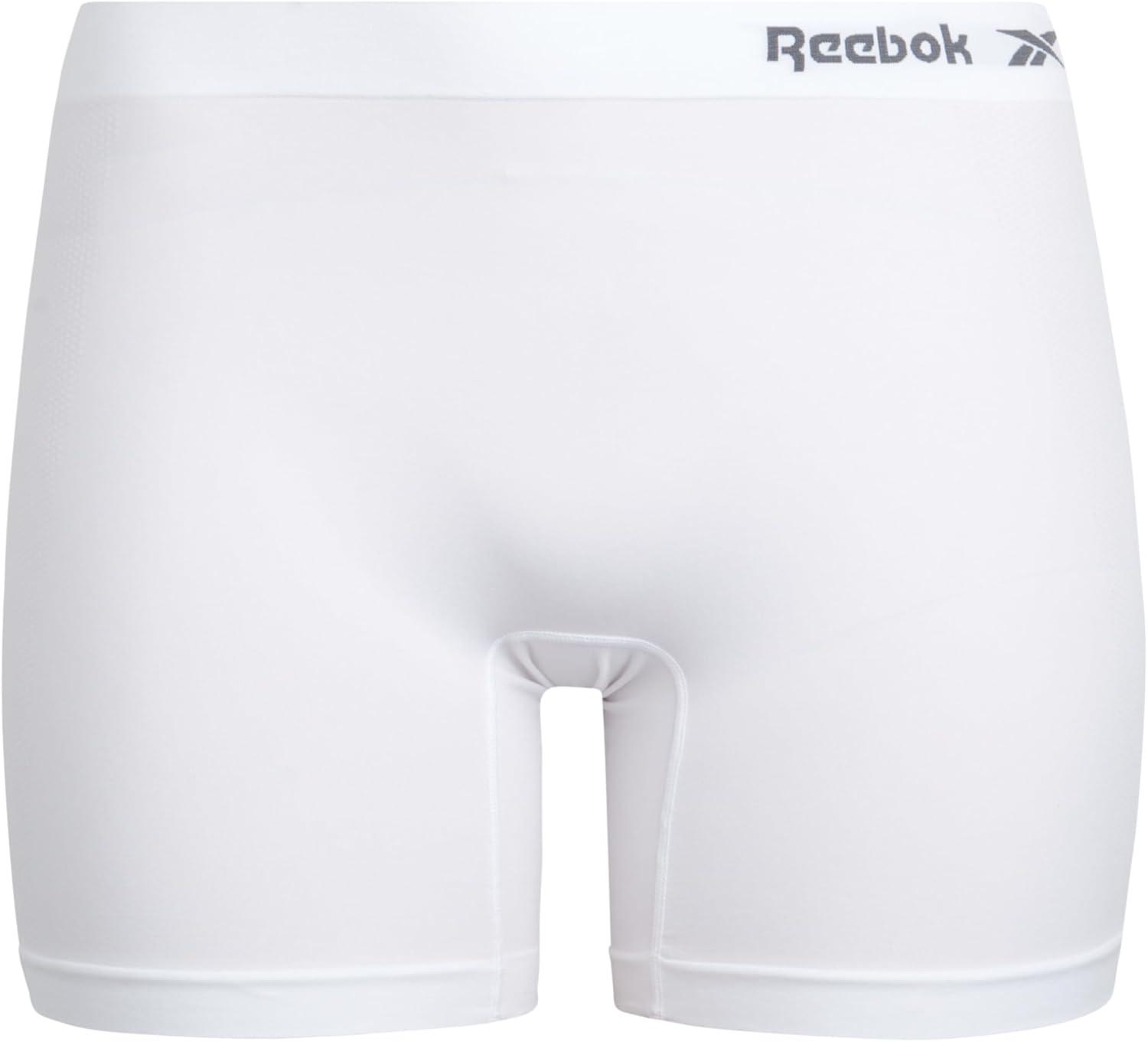 imageReebok Boyshort Underwear for Women  6 Pack Seamless Boy Shorts Panties for Women Sizes SXL Extended Plus Size 1X3XBlackened PearlWhiteLight Grey