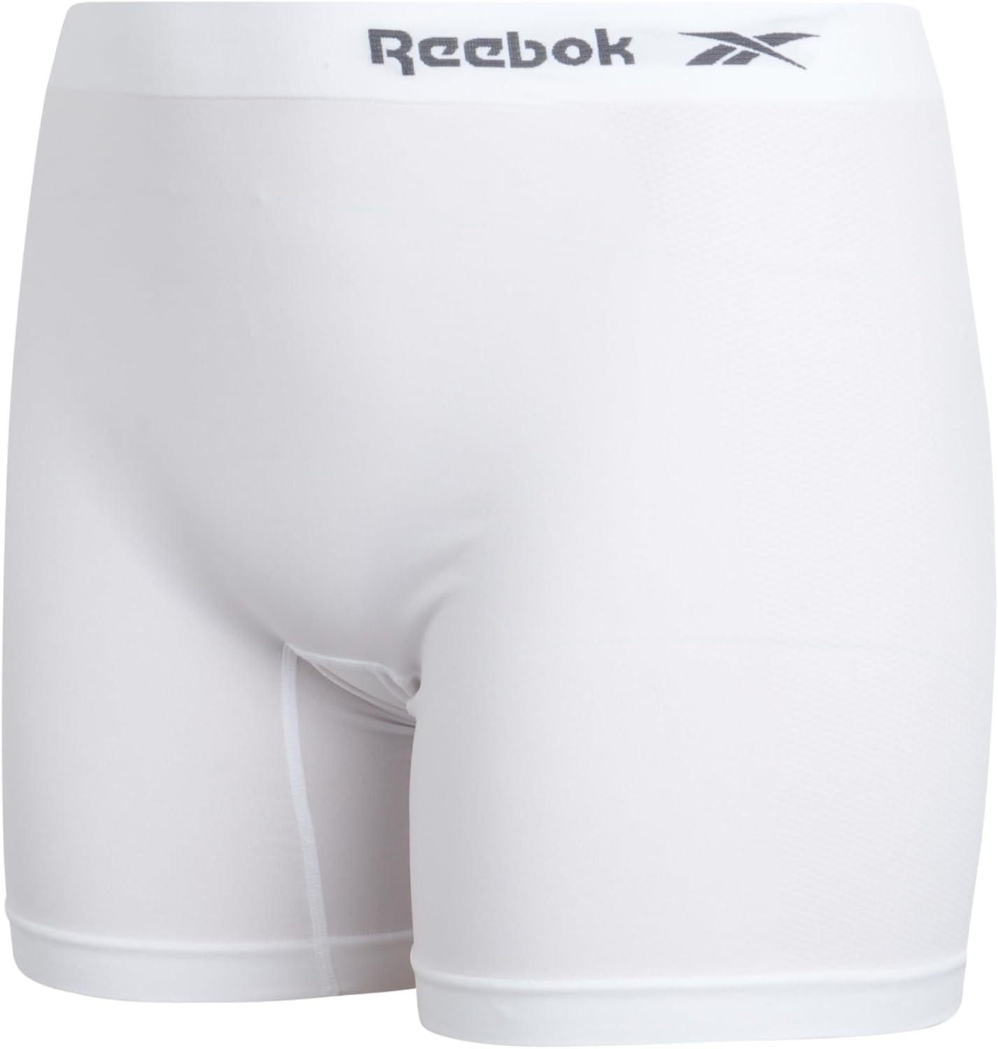 imageReebok Boyshort Underwear for Women  6 Pack Seamless Boy Shorts Panties for Women Sizes SXL Extended Plus Size 1X3XBlackened PearlWhiteLight Grey