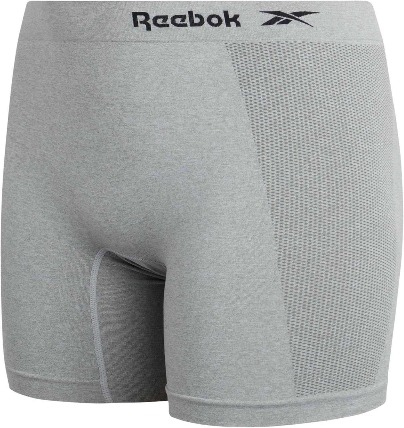 imageReebok Boyshort Underwear for Women  6 Pack Seamless Boy Shorts Panties for Women Sizes SXL Extended Plus Size 1X3XBrownBlackLight Gray