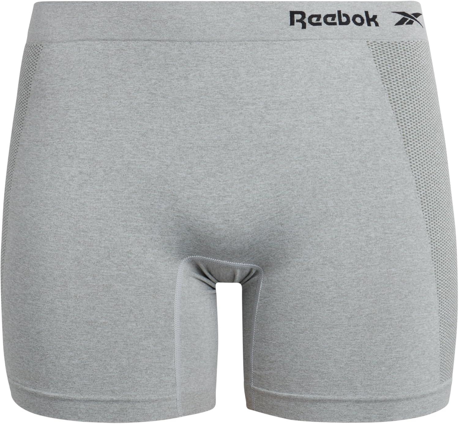 imageReebok Boyshort Underwear for Women  6 Pack Seamless Boy Shorts Panties for Women Sizes SXL Extended Plus Size 1X3XBrownBlackLight Gray