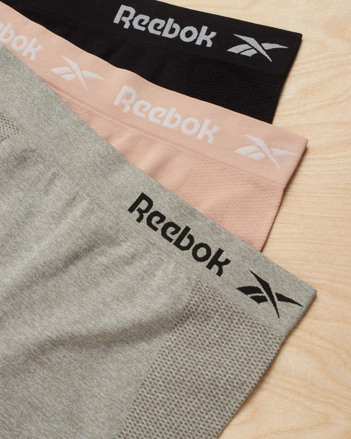 imageReebok Boyshort Underwear for Women  6 Pack Seamless Boy Shorts Panties for Women Sizes SXL Extended Plus Size 1X3XDust RoseGreyBlack