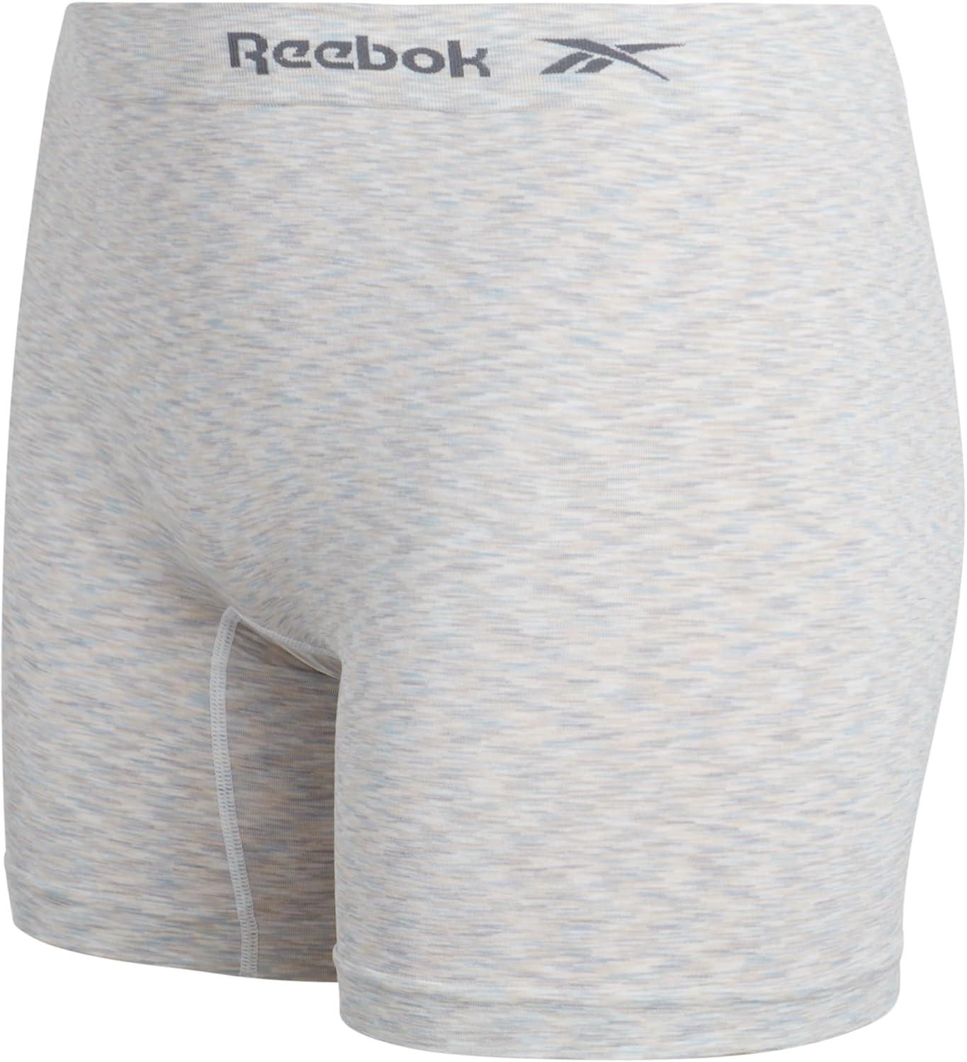 imageReebok Boyshort Underwear for Women  6 Pack Seamless Boy Shorts Panties for Women Sizes SXL Extended Plus Size 1X3XGrayBlackNatural Spacedye