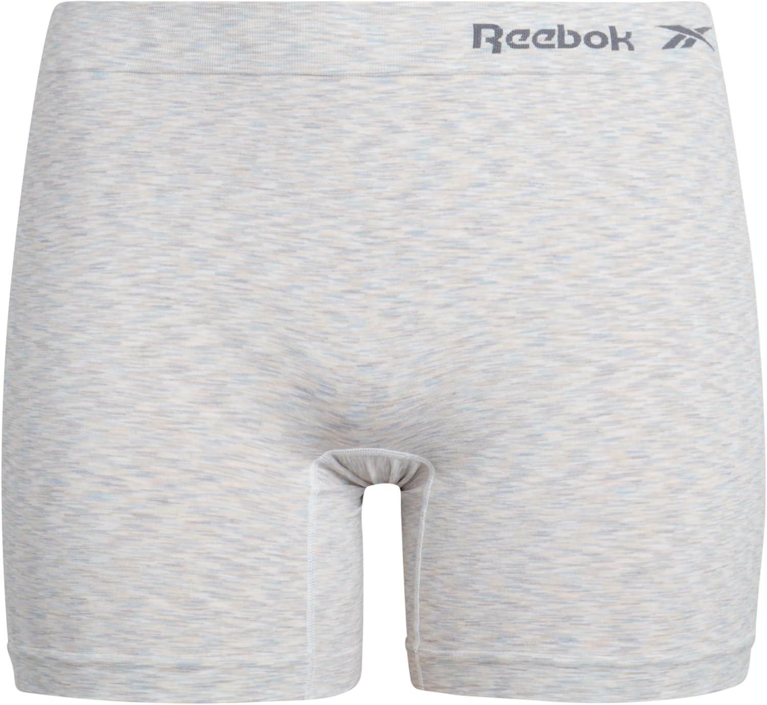 imageReebok Boyshort Underwear for Women  6 Pack Seamless Boy Shorts Panties for Women Sizes SXL Extended Plus Size 1X3XGrayBlackNatural Spacedye