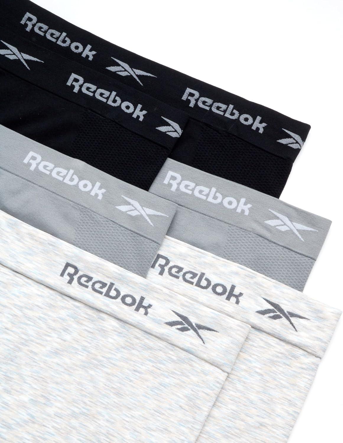 imageReebok Boyshort Underwear for Women  6 Pack Seamless Boy Shorts Panties for Women Sizes SXL Extended Plus Size 1X3XGrayBlackNatural Spacedye