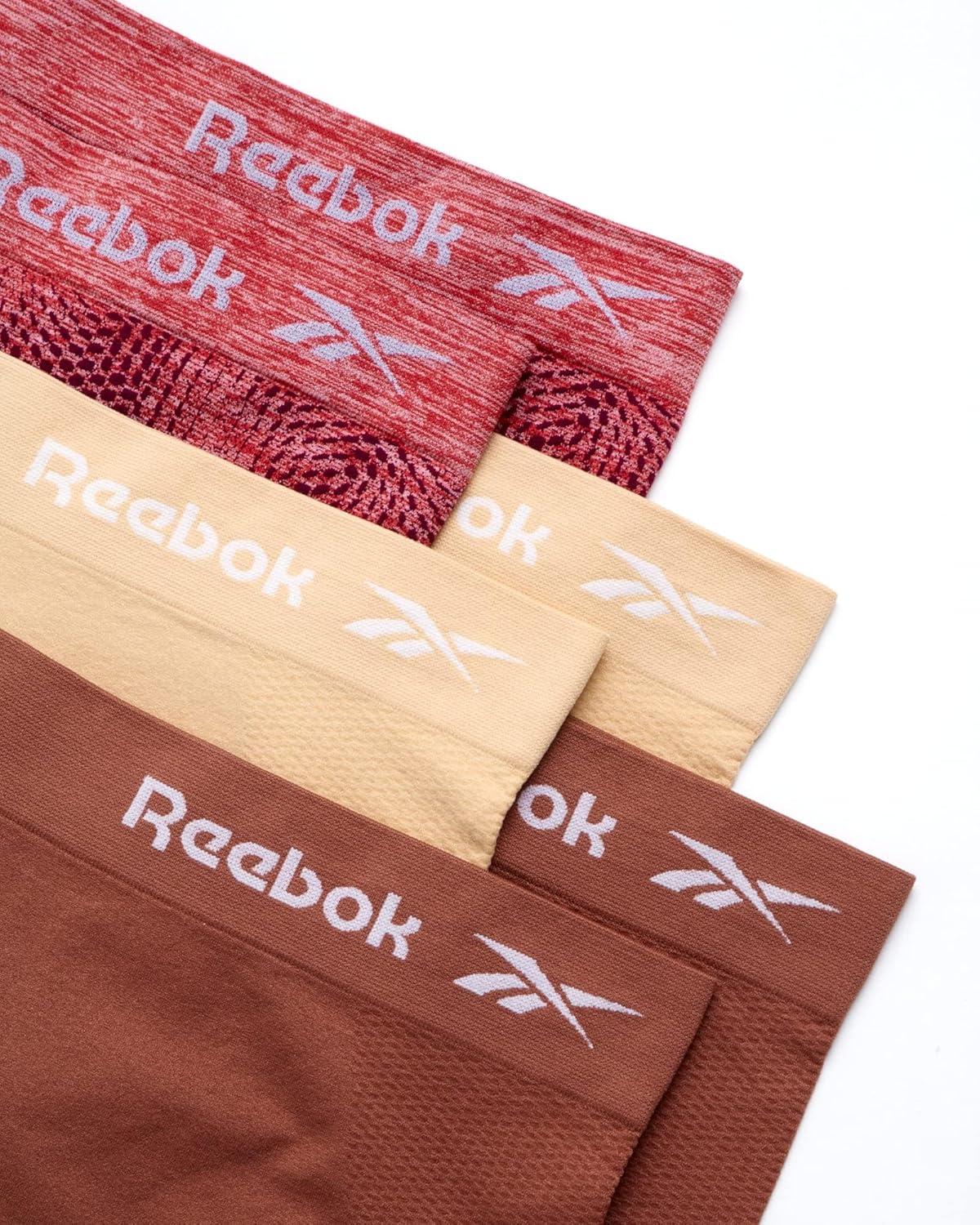 imageReebok Boyshort Underwear for Women  6 Pack Seamless Boy Shorts Panties for Women Sizes SXL Extended Plus Size 1X3XJacquardCreamNutmeg