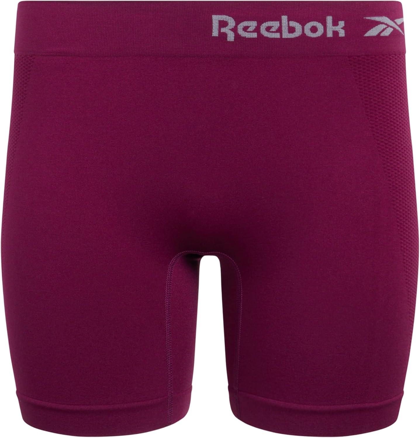 imageReebok Boyshort Underwear for Women  6 Pack Seamless Boy Shorts Panties for Women Sizes SXL Extended Plus Size 1X3XLotusGrape WineBlack
