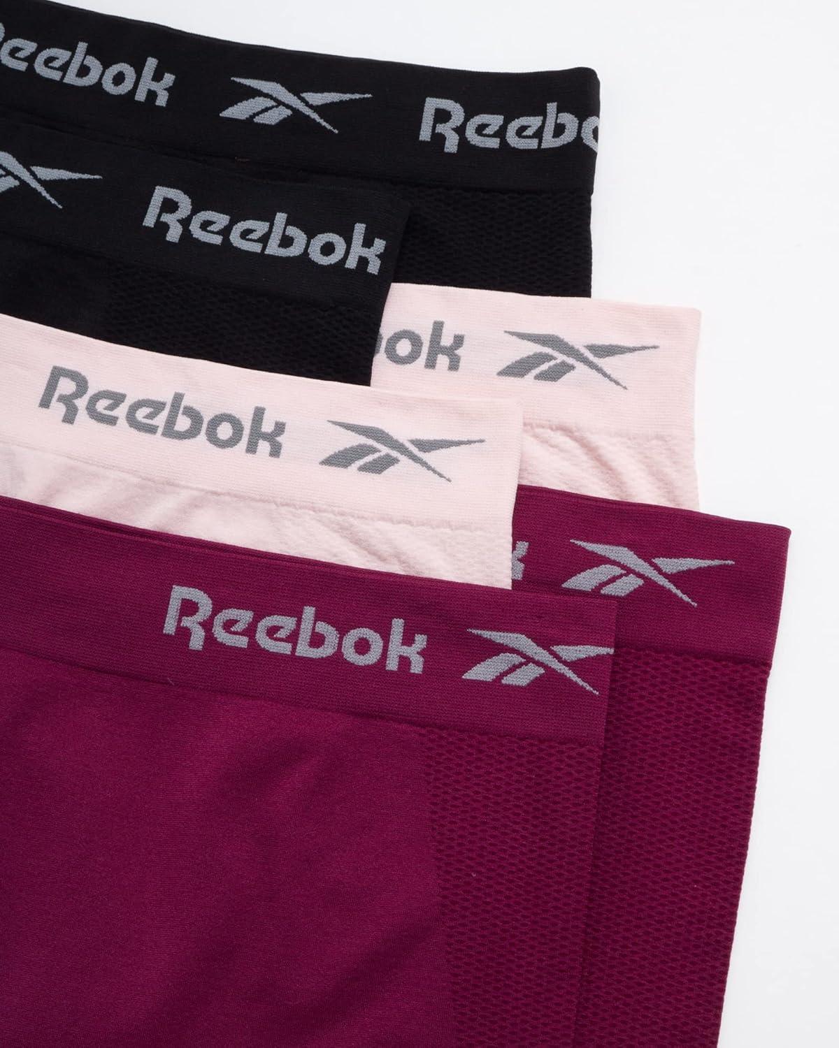 imageReebok Boyshort Underwear for Women  6 Pack Seamless Boy Shorts Panties for Women Sizes SXL Extended Plus Size 1X3XLotusGrape WineBlack