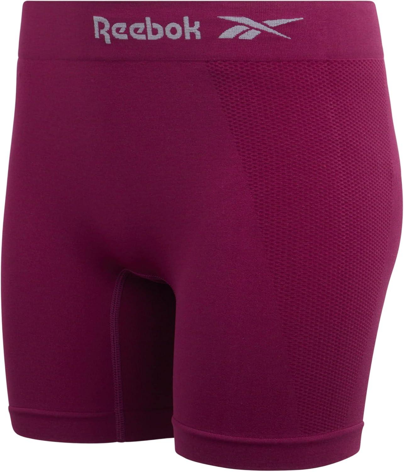 imageReebok Boyshort Underwear for Women  6 Pack Seamless Boy Shorts Panties for Women Sizes SXL Extended Plus Size 1X3XLotusGrape WineBlack