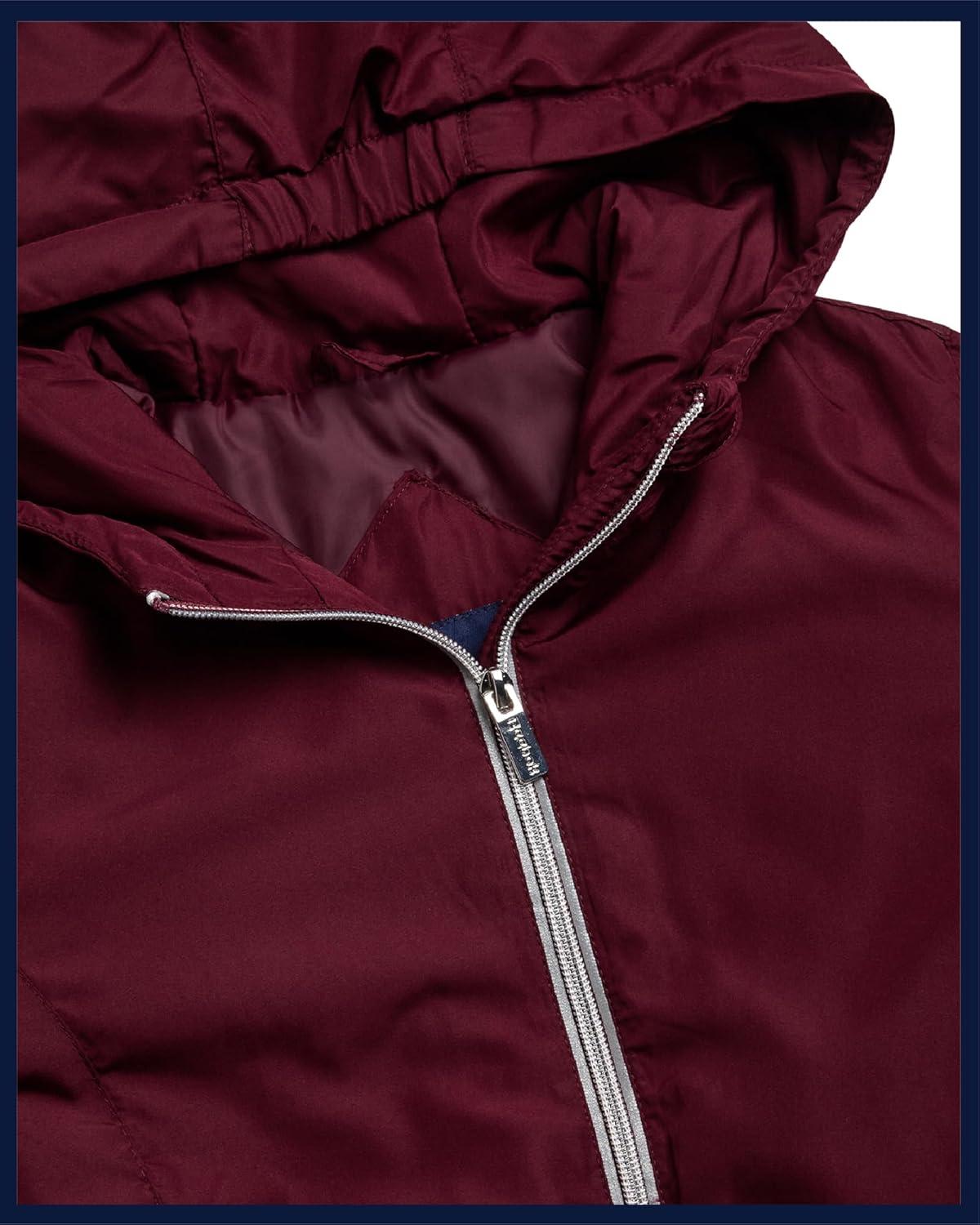 imageReebok Girls Windbreaker Jacket  Lightweight Wind and Water Resistant Insulated Girls Jacket with Storm Cuff Sleeves ampamp HoodMaroon