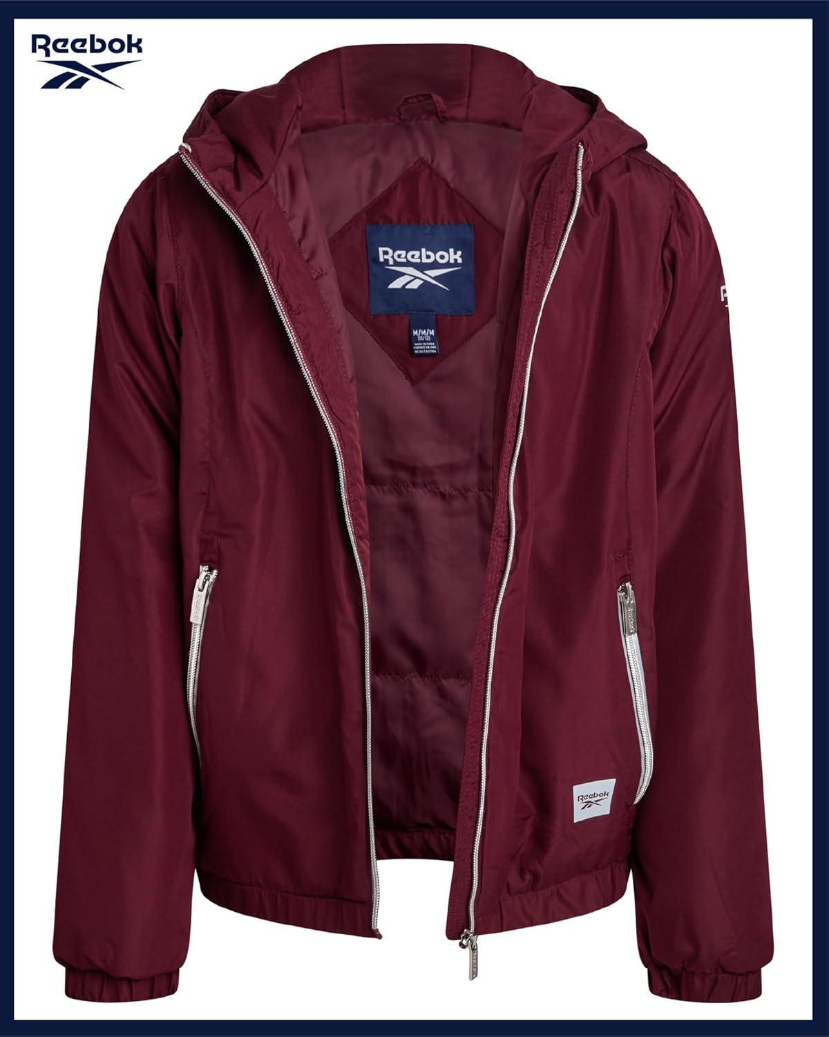 imageReebok Girls Windbreaker Jacket  Lightweight Wind and Water Resistant Insulated Girls Jacket with Storm Cuff Sleeves ampamp HoodMaroon