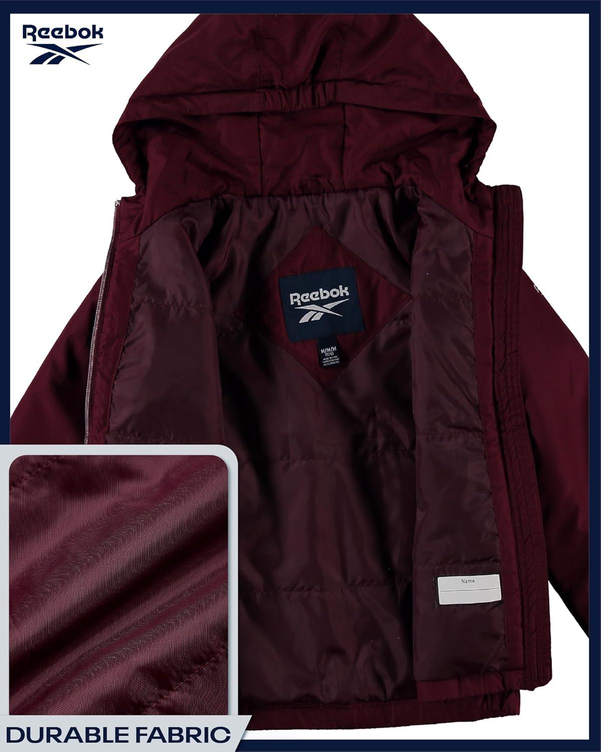 imageReebok Girls Windbreaker Jacket  Lightweight Wind and Water Resistant Insulated Girls Jacket with Storm Cuff Sleeves ampamp HoodMaroon