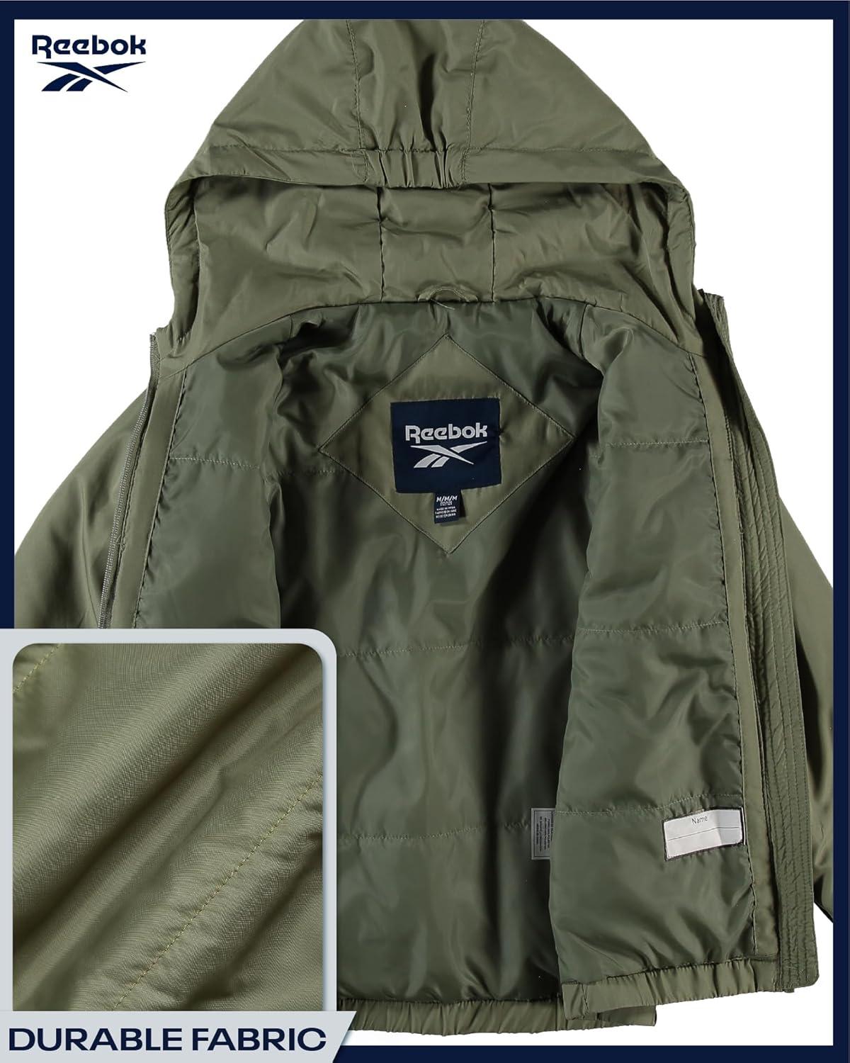 imageReebok Girls Windbreaker Jacket  Lightweight Wind and Water Resistant Insulated Girls Jacket with Storm Cuff Sleeves ampamp HoodSage