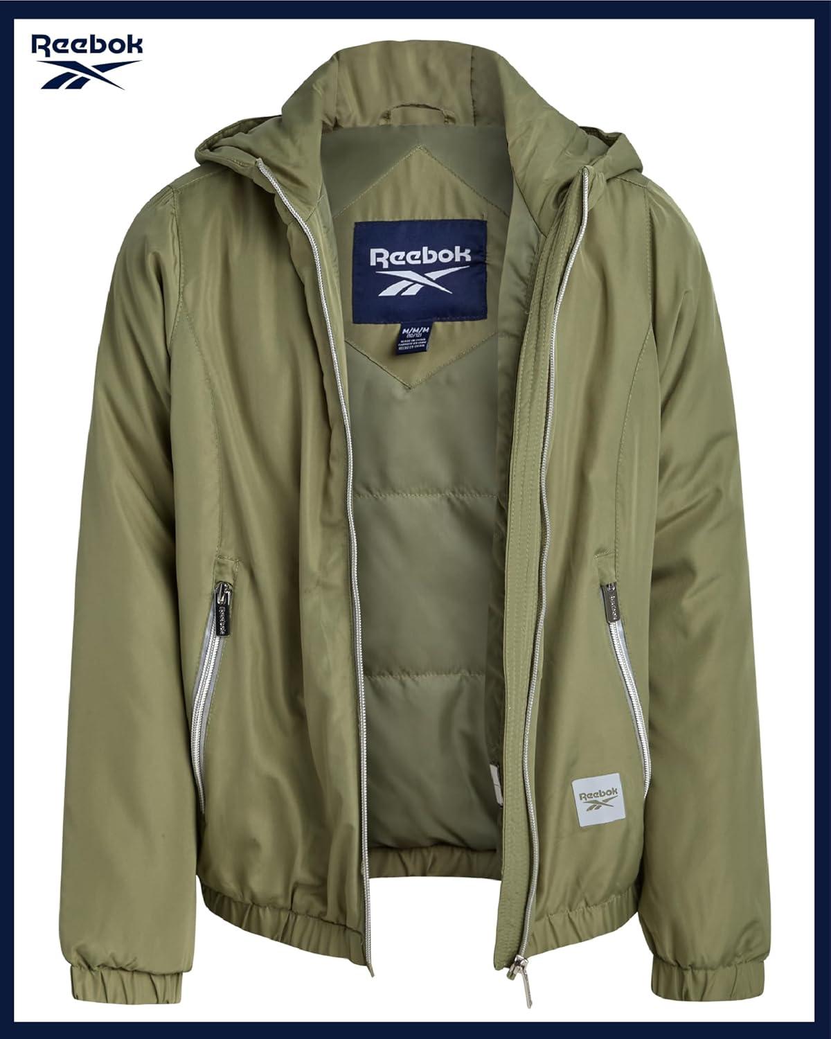 imageReebok Girls Windbreaker Jacket  Lightweight Wind and Water Resistant Insulated Girls Jacket with Storm Cuff Sleeves ampamp HoodSage