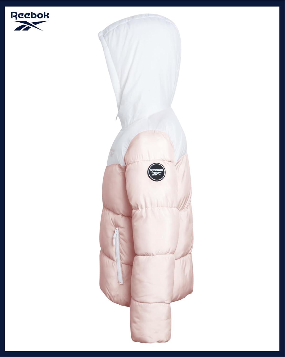 imageReebok Girls Winter Coat  Heavyweight Quilted Sherpa Fur Lined Cropped Parka Puffer Jacket  Warm Winter Coats for GirlsBlush