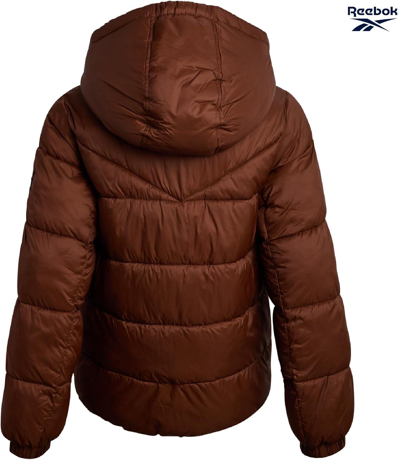 imageReebok Girls Winter Coat  Heavyweight Quilted Sherpa Lined Parka Puffer Jacket  Warm Winter Jackets for GirlsCognac