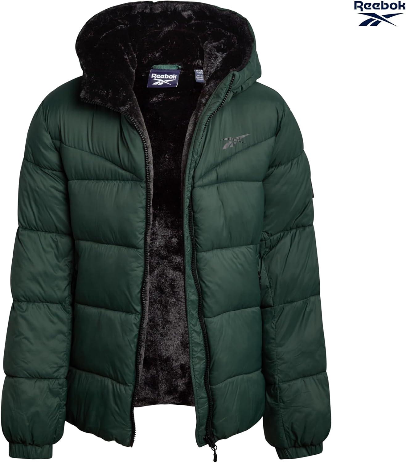 imageReebok Girls Winter Coat  Heavyweight Quilted Sherpa Lined Parka Puffer Jacket  Warm Winter Jackets for GirlsHunter Green