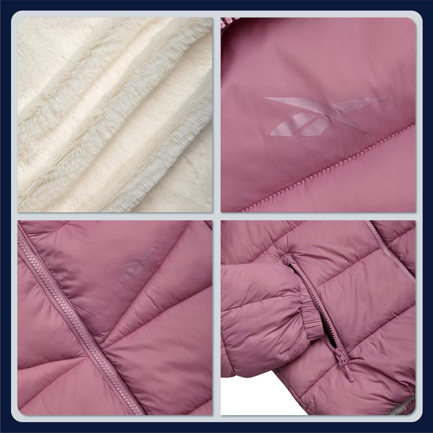 imageReebok Girls Winter Coat  Heavyweight Quilted Sherpa Lined Parka Puffer Jacket  Warm Winter Jackets for GirlsOrchid Pink