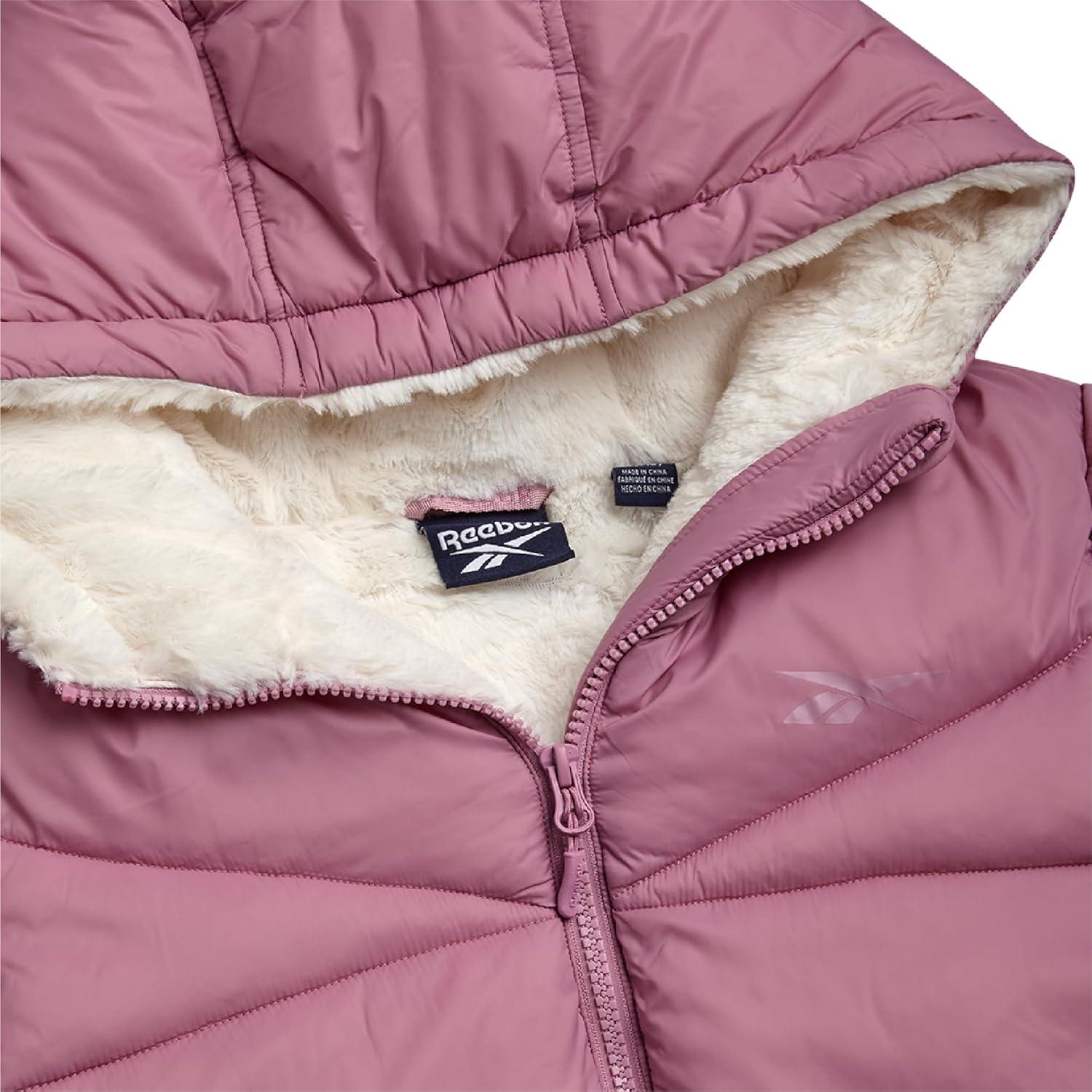 imageReebok Girls Winter Coat  Heavyweight Quilted Sherpa Lined Parka Puffer Jacket  Warm Winter Jackets for GirlsOrchid Pink