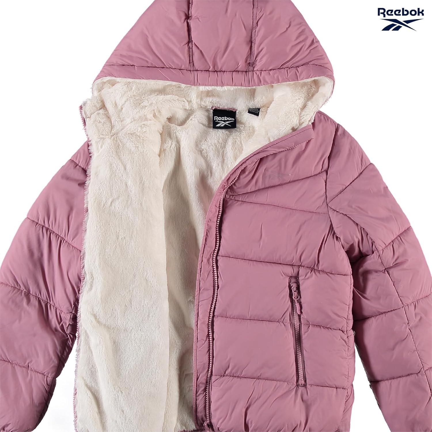 imageReebok Girls Winter Coat  Heavyweight Quilted Sherpa Lined Parka Puffer Jacket  Warm Winter Jackets for GirlsOrchid Pink