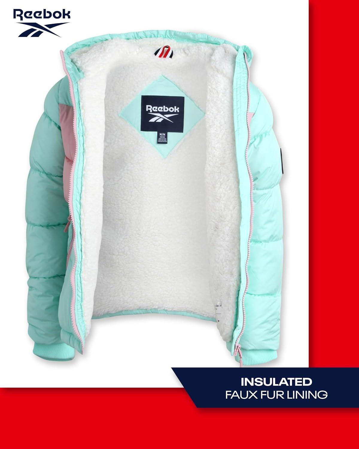 imageReebok Girls Winter Jacket  Heavyweight Quilted Puffer Parka Coat  Sherpa Fleece Lined Ski Jacket for Girls 416