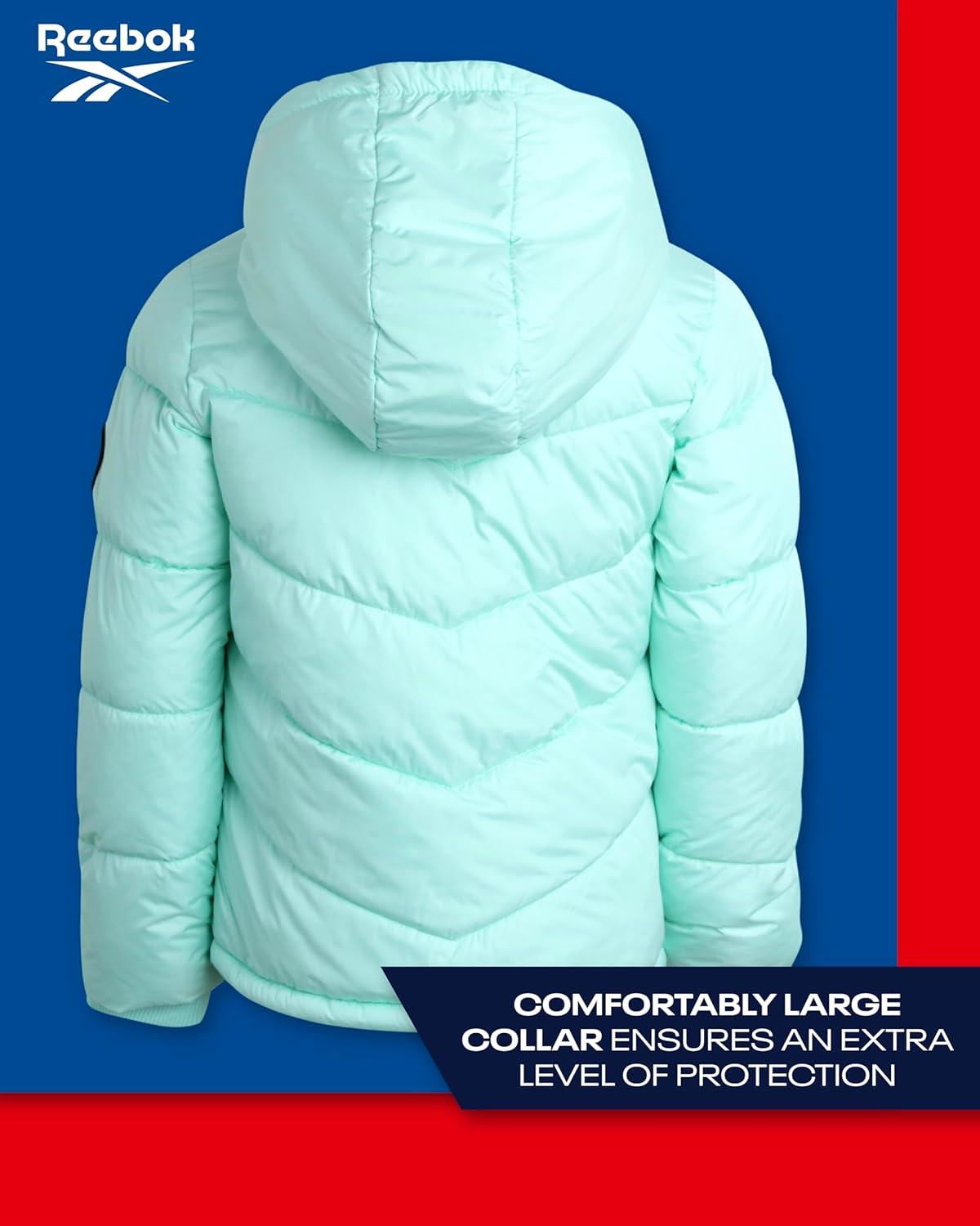 imageReebok Girls Winter Jacket  Heavyweight Quilted Puffer Parka Coat  Sherpa Fleece Lined Ski Jacket for Girls 416